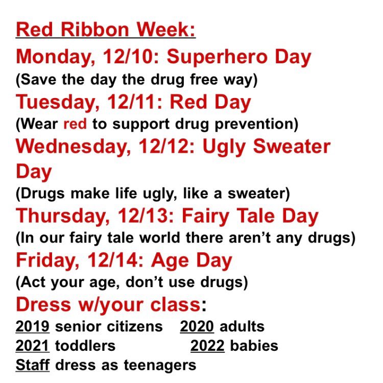 SCWestRen's tweet photo. Next week is the start for scwest red ribbon week. Join our warriors in the fight for drug awareness! https://t.co/BsSuS6MZPR