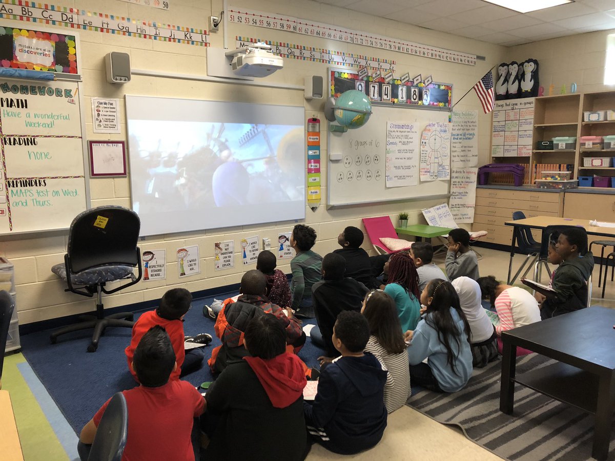 edventuresof4th's tweet photo. Love incorporating reading skills with Pixar shorts! Today we practiced inferencing with the video “One-Man Band”! We got some laughs, but also made great inferences! #engagingreading #inferenicngdetectives #makingreadingfun #POSITIVELYPWCS #fabfitzies @FFES_PWCS https://t.co/2dv5ex7BNw