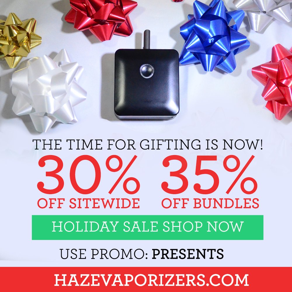 #HOLIDAY #SALE! 30% OFF EVERYTHING, 35% OFF SQUARE BUNDLES. SHOP NOW AT HAZEVAPORIZERS.COM