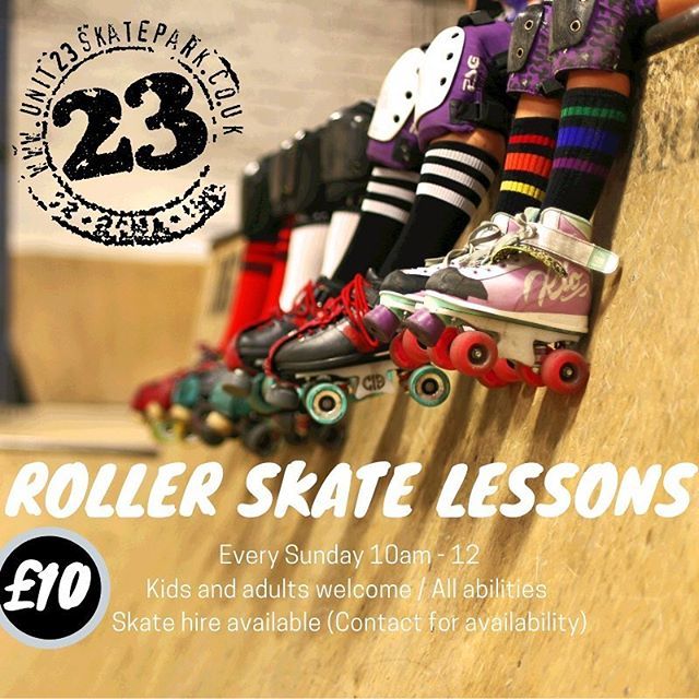 Roller skate lessons every Sunday morning. Our coach is the Scottish @chicksinbowls rep and has stage one and two BRSF qualifications. Contact us for more details 🤜🏻🤛🏻