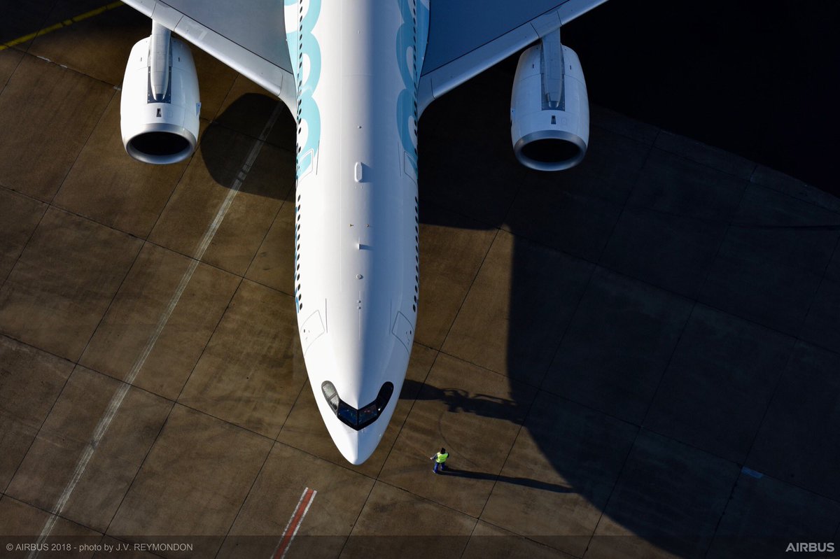 Airbus's tweet photo. #Airbus achieved multiple delivery milestone “firsts” with its single-aisle and widebody jetliner families in November 2018, during which the company delivered 89 aircraft to international customers and booked 43 orders: https://t.co/9GCP4oHJwk #A220 #A320 #A330 #A350XWB #A380 https://t.co/hIiZmapwsK