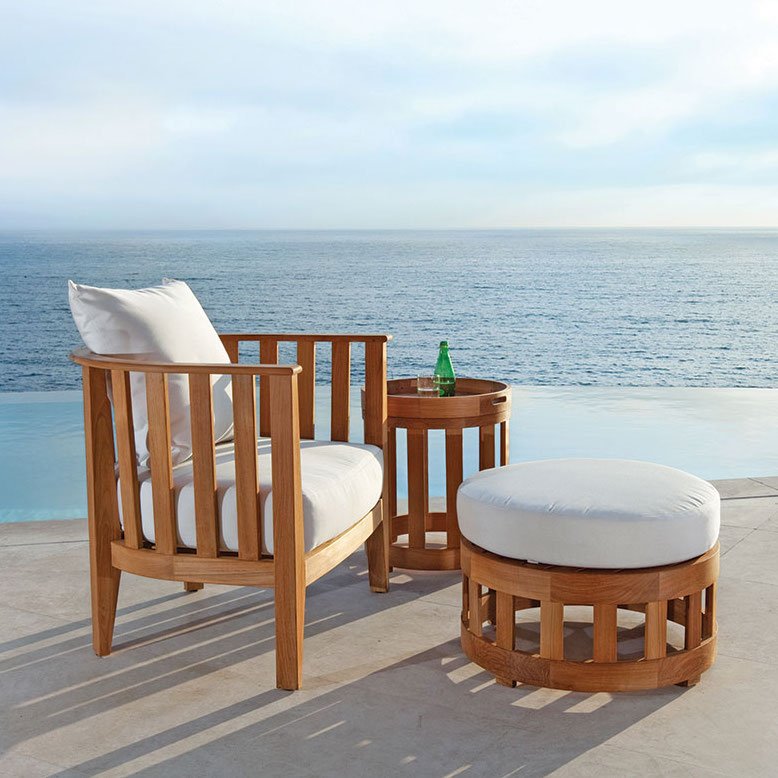 Deep, plush Quick Dry Foam seat and back cushions with removable cushion covers on a generously proportioned frame allows unrestricted movement for comfort in seating over extended periods of time. #teak #outdoorfurniture #hardwoodfurniture