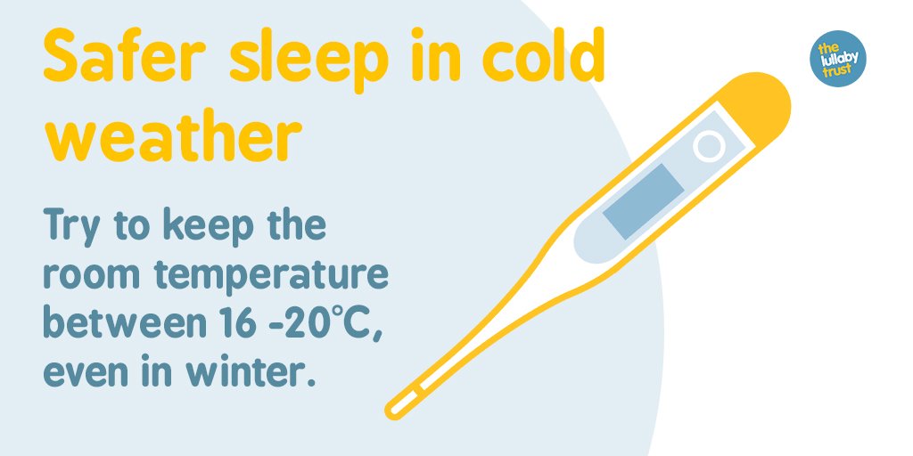 LullabyTrust's tweet photo. The weather may be turning colder but the risk of SIDS is higher in babies who get too hot.

Find more information about the safest room temperature for your baby at https://t.co/by7NecxH5U https://t.co/YcDmQ0jWth