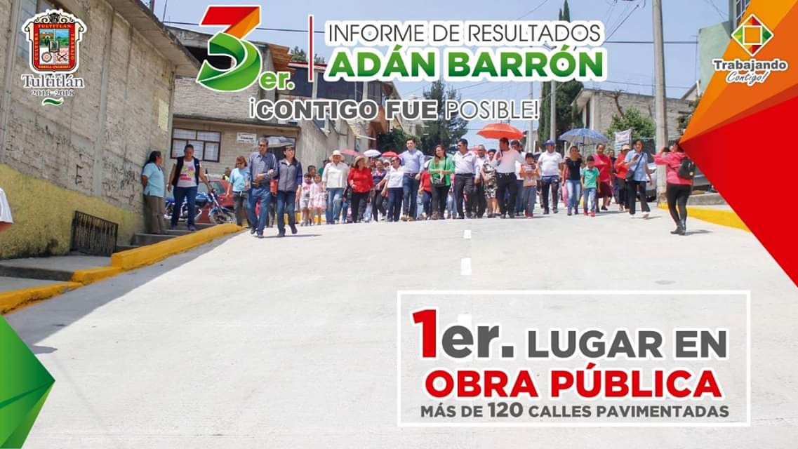 AdanBe's tweet photo. Gracias a tu confianza tenemos el 1er Lugar en #ObraPublica.

#ContigoFuePosible!

#3erInforme #AdanBarron #TrabajandoContigo #Tultitlan #EdoMex https://t.co/OrgEn30aZ9