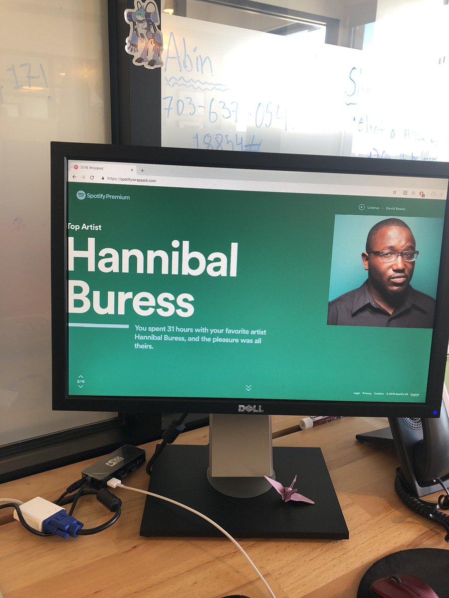 1e_straw's tweet photo. S/o to @hannibalburess My most played artist on @Spotify in 2018 https://t.co/ibP8ra8mh9
