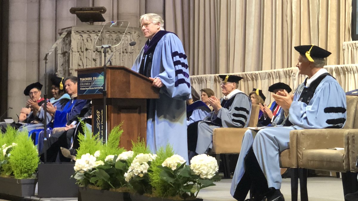 TeachersCollege's tweet image. .@Columbia President Lee Bollinger will now make the Introduction of the Investiture of TC President Thomas Bailey. #TCInauguration