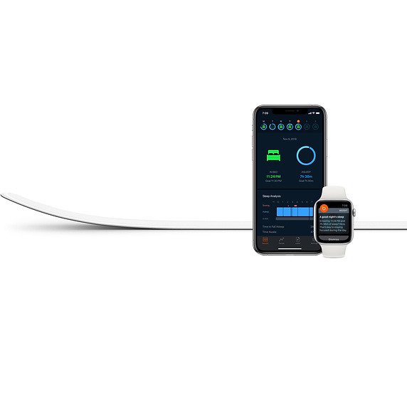 appleinsider's tweet photo. #Apple-owned #Beddit on Friday made a surprise product launch, releasing a very slightly tweaked version of its namesake sleep tracker. https://t.co/sYIjTnKHpe https://t.co/CkvhjMFva4