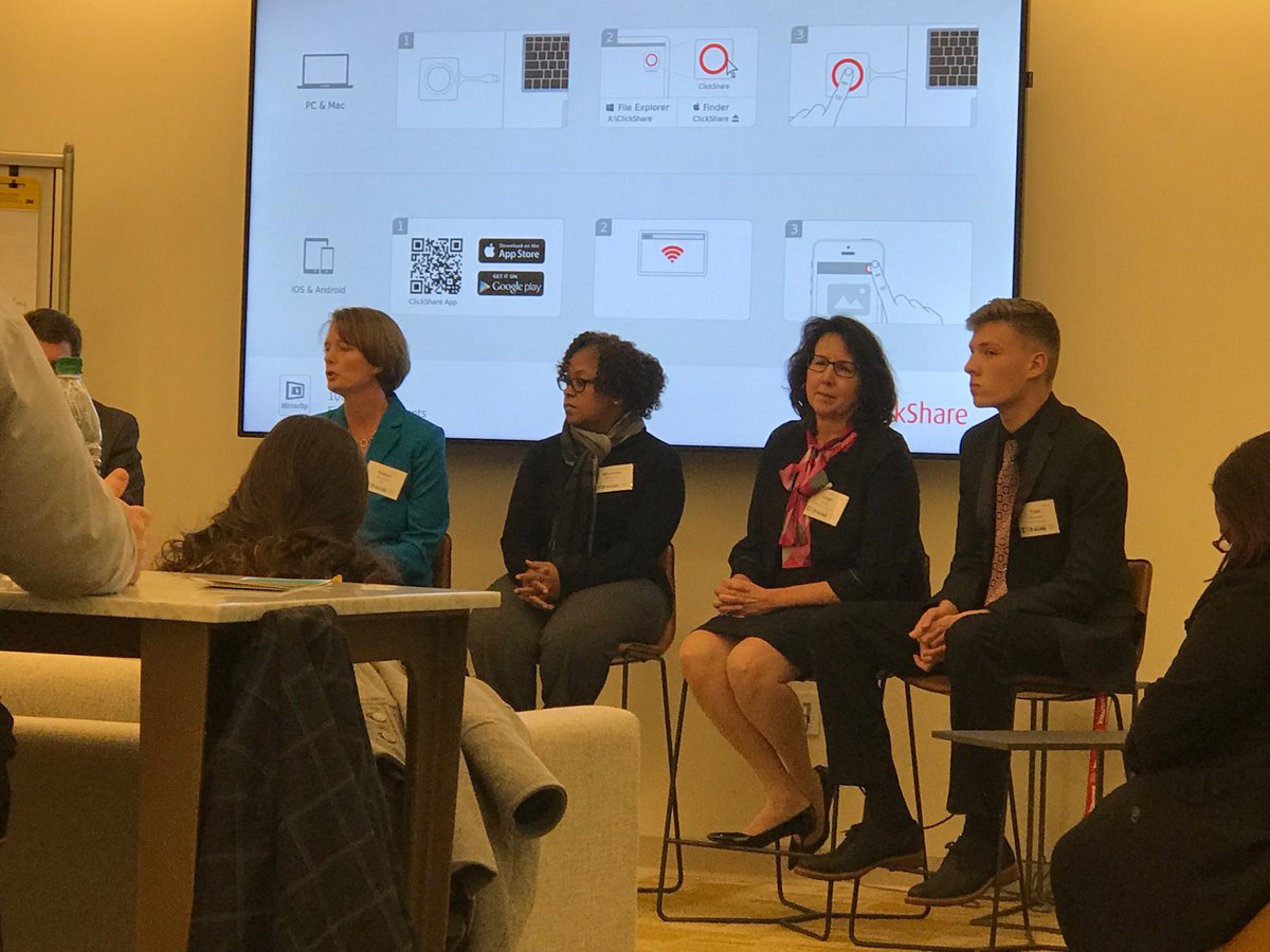 Tyler Burnham, panelist at RTP Event.  Talking about job shadowing.  ⁦<a href="/FCSchoolsNC/">Franklin County Schools</a>⁩ ⁦<a href="/FHSRedRams/">Franklinton H.S.</a>⁩