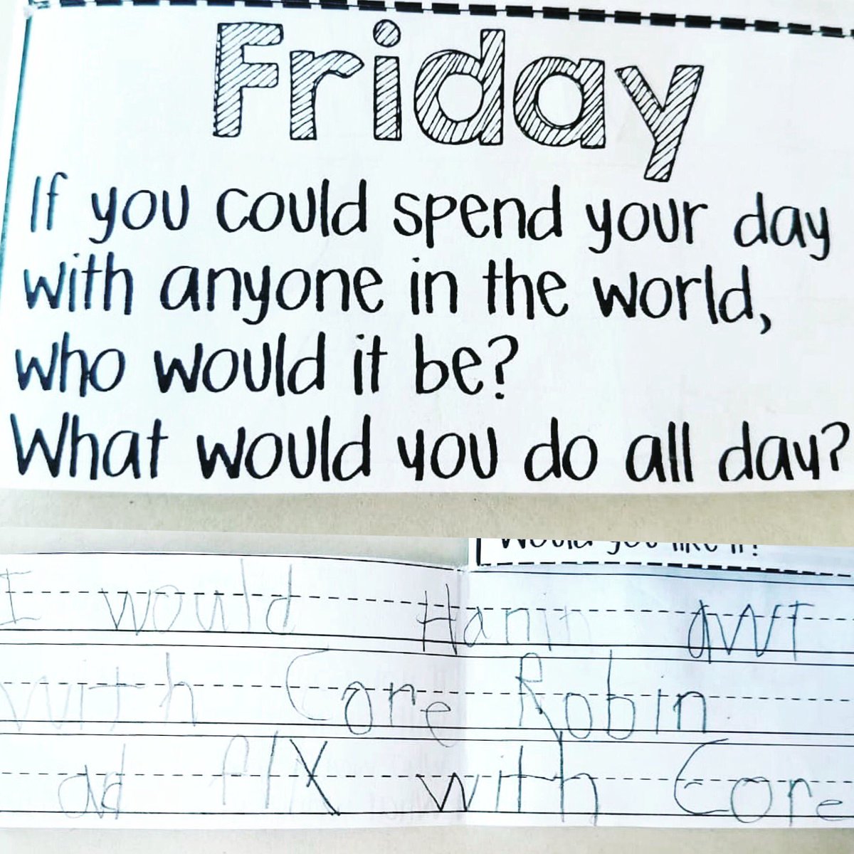 flycory's tweet photo. My biggest little fan Russell and his homework
If you could spend your day with anyone in the world who would it be and what would you do all day?
Russell's answer:
"I would hang out with Cory Robin and fly with Cory"
#russellmakesmesmile
#coryrobin
#flyingcowboys
#carboncubs https://t.co/XRr6Iyv6n3