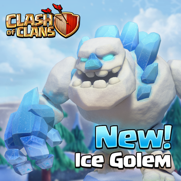 Clash Of Clans On Twitter The Ice Golem Is A New Dark Elixir Ground Troop Available At Town Hall 11 Dark Barracks To Level 8 He S Cool At Everything He Does And