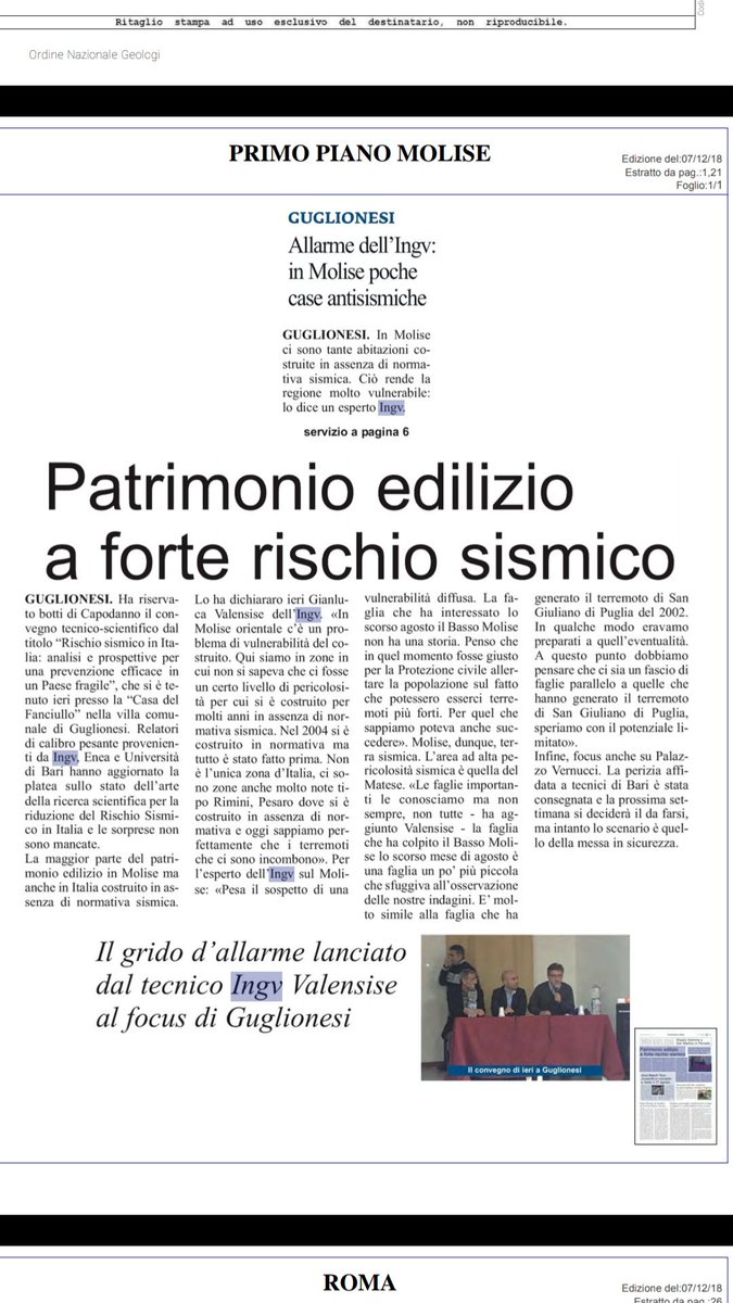 Grande soddisfazione e gradimento. GRAZIE A TUTTI. Lo spirito del convegno: abbandonare definitivamente il fatalismo, il "piangersi addosso" e rassegnazione, per intraprendere l'unica via d'uscita: una prevenzione efficace e scientifica che porti a REALE riduzione del rischio!