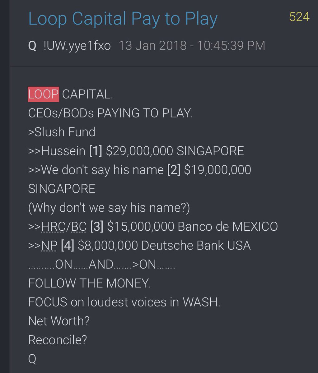 One short note about the Rothschilds at this time, the last bank mogul and tyrant of the Rothschilds was murdered sometime in 1990 and there is someone else controlling now, not a Rothschild.Could it be LOOP?  @POTUS  #QAnon  #QArmy  #WWG1WGA  #TRUST  #PatriotsUnited