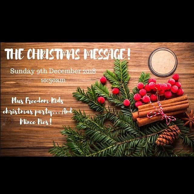 The Christmas programme opens this weekend @freedomchurchbury kicking off with ‘The Christmas Message’, FREEDOM KIDS CHRISTMAS PARTY &amp; mince pies. Bring a friend 10:30am ❤️🌲🙌🎉 #merrychristmas #bigchristmasgiveaway #makeroomforothers #amorechristmas