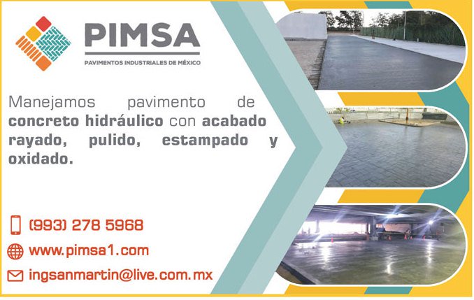Comproyvendoen's tweet photo. PIMSA PAVIMENTOS INDUSTRIALES DE MÉXICO
Pavimento de concreto hidráulico con acabo rayado, pulido, estampado y oxidado. 
Teléfono 9932785968
https://t.co/okHeqtV8L6 https://t.co/PV0K1q7JGU