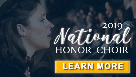 High School students attending ACCS member schools are invited to audition for the 2019 National Honor Choir. Click the link to sign up to receive more information about the audition process. hubs.ly/H0fQ8BQ0

Auditions must be submitted by 1/15/2019, to be considered.