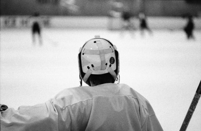 ADoePhotography's tweet photo. Action on the other end of the ice. #goalie #filmphotography #tmax3200 #rinklife https://t.co/MnAuEpOv0U