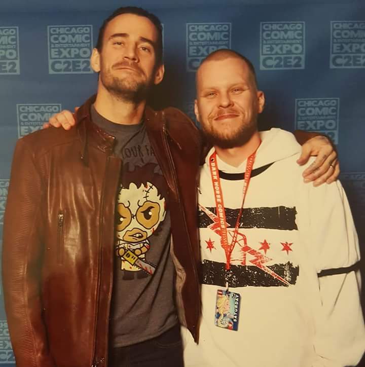 CoryH_89's tweet photo. Got to meet my hero @CMPunk a few months back &amp; it was so surreal. I will never forget this day. Thank you Punk. ❌❌❌ https://t.co/emj41ElW6g