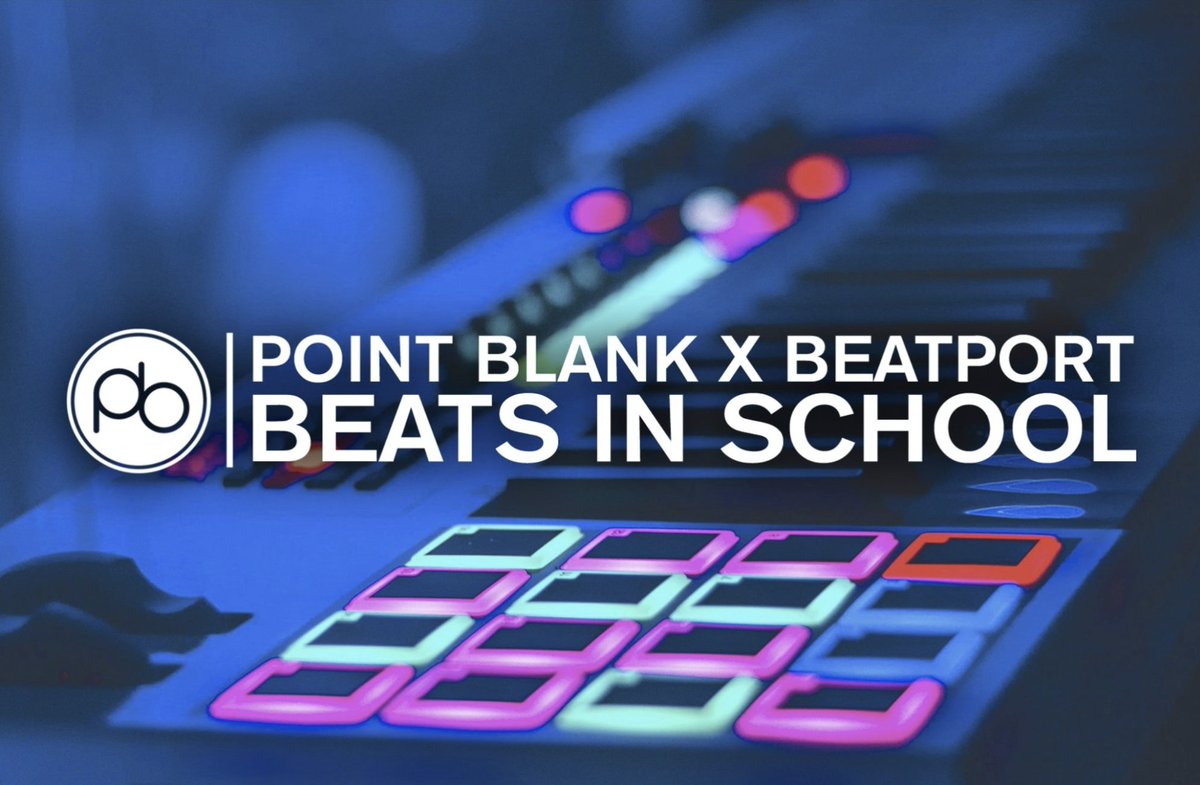 Point_Blank's tweet photo. Last call for Beats In School! There's not long left to try and win a year of mentorship from some huge names, an epic prize pack and one of our courses for FREE. Full details here: https://t.co/oSa3VHIc9t  #BeatsInSchool @beatport https://t.co/IOrKDPUq8g