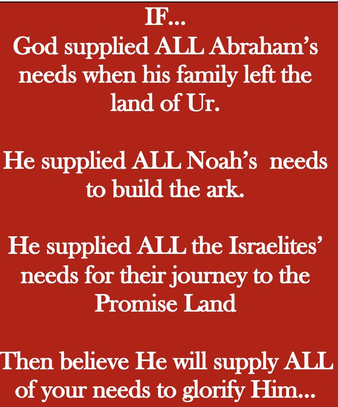 Hammond3Penny's tweet photo. And my God will supply every need of yours according to his riches in glory in Christ Jesus. (Phil. 4:19)
#love #all #needs #supplied https://t.co/tKO0gxpPF5