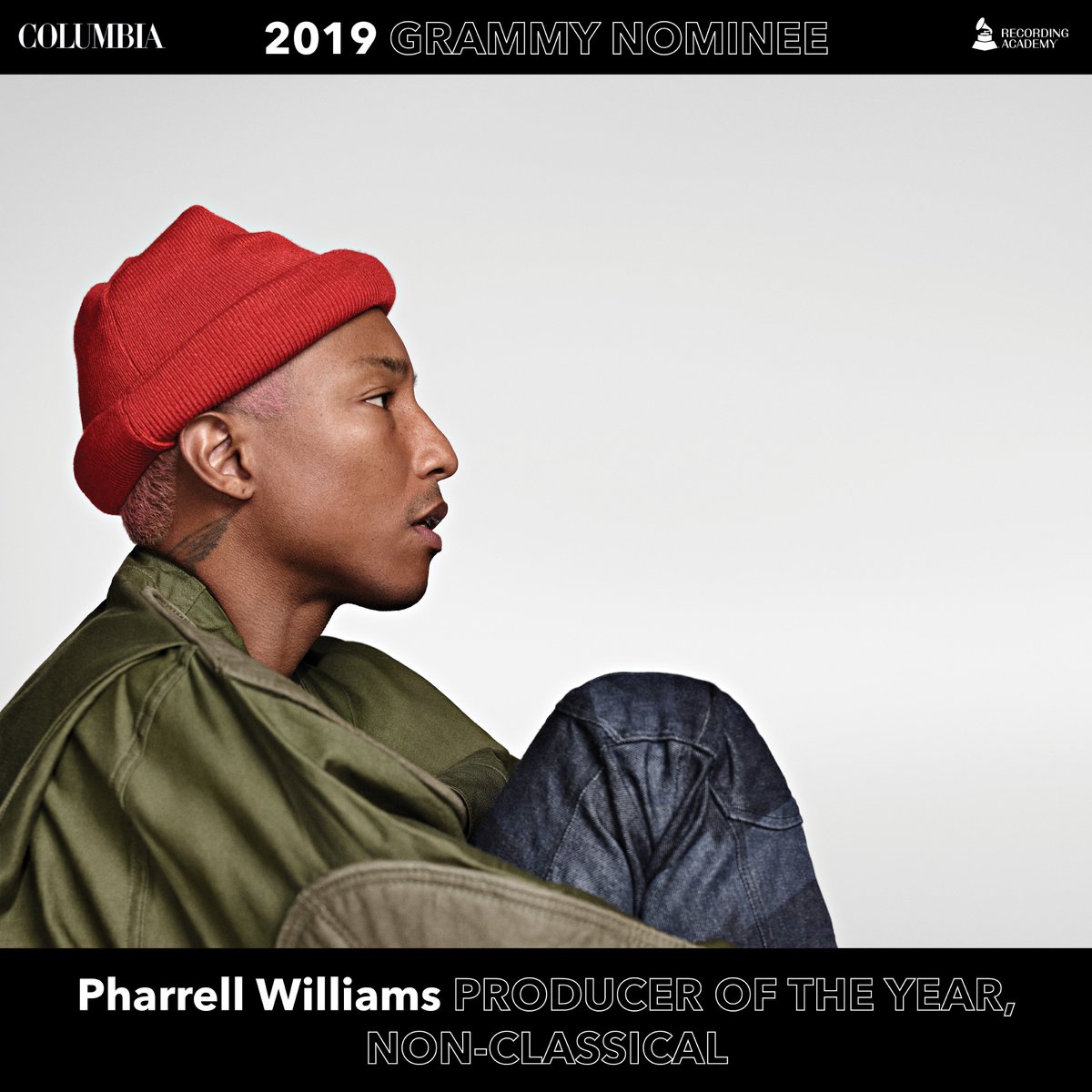 Congratulations to @Pharrell on his #Grammy nomination for Producer Of The Year, Non-Classical! #GRAMMYs