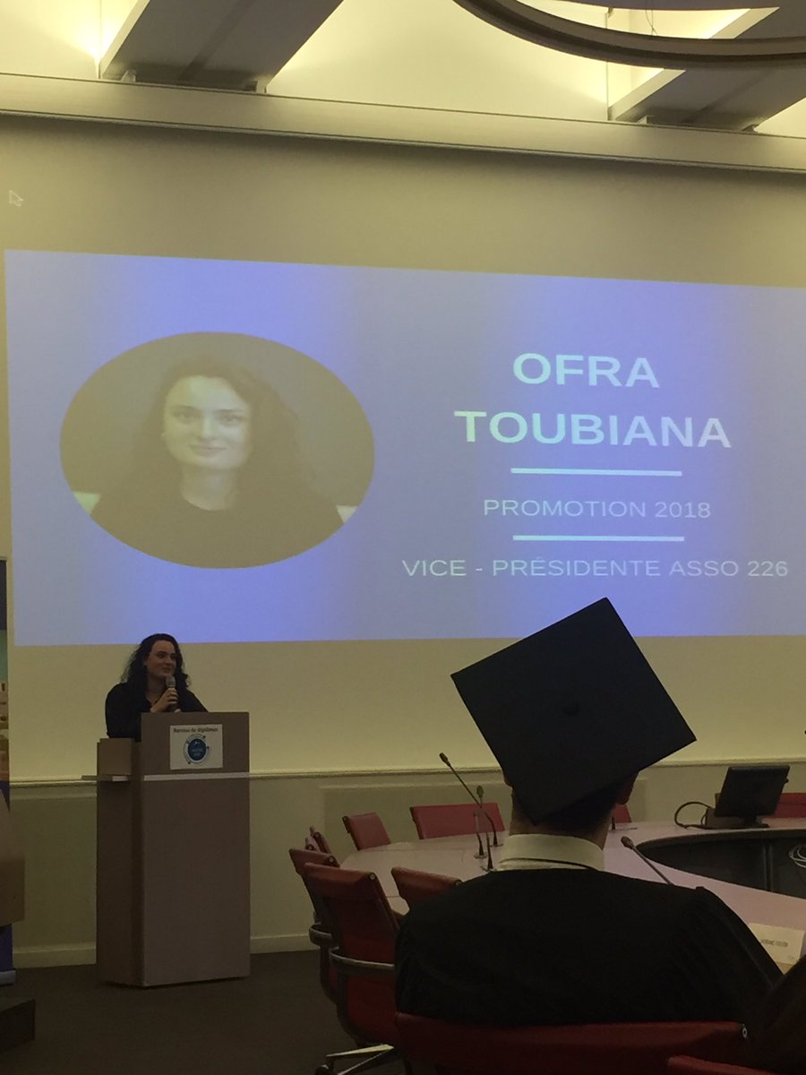 LeMaster226's tweet photo. Discours de la vice présidente de l'association du #master226 @ofratoubi "Je nous souhaite d'immenses succès" https://t.co/nWbQK2E06r