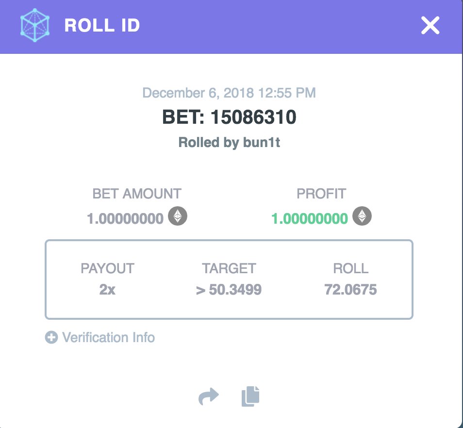 DiceBet's tweet photo. Nice roll on https://t.co/XVIdP0jYBQ 🤑 https://t.co/of6cr4m7Q7