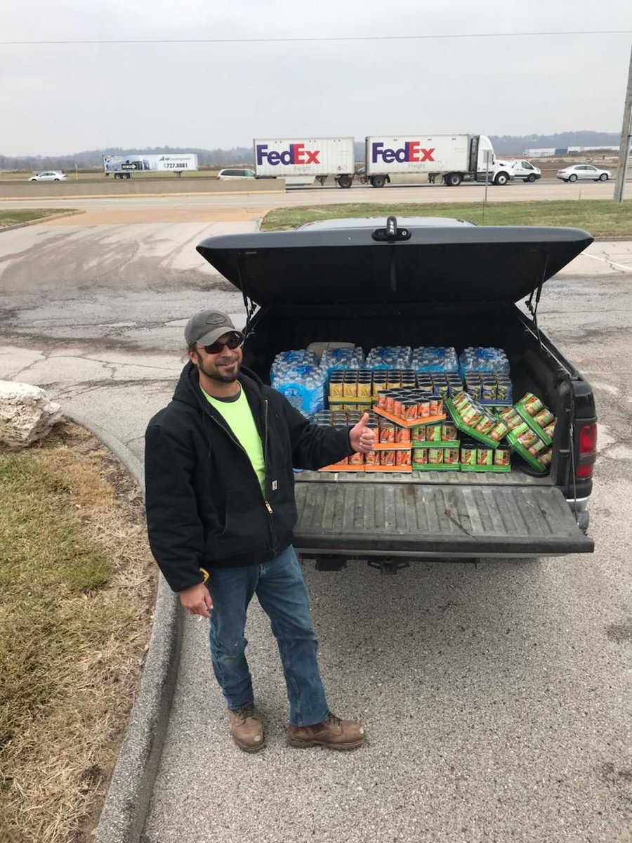This gentleman filled his pickup four times to our donation site on 900 South Highway Drive in Fenton for #MilesForCalifornia #wildfires supply drive #STL