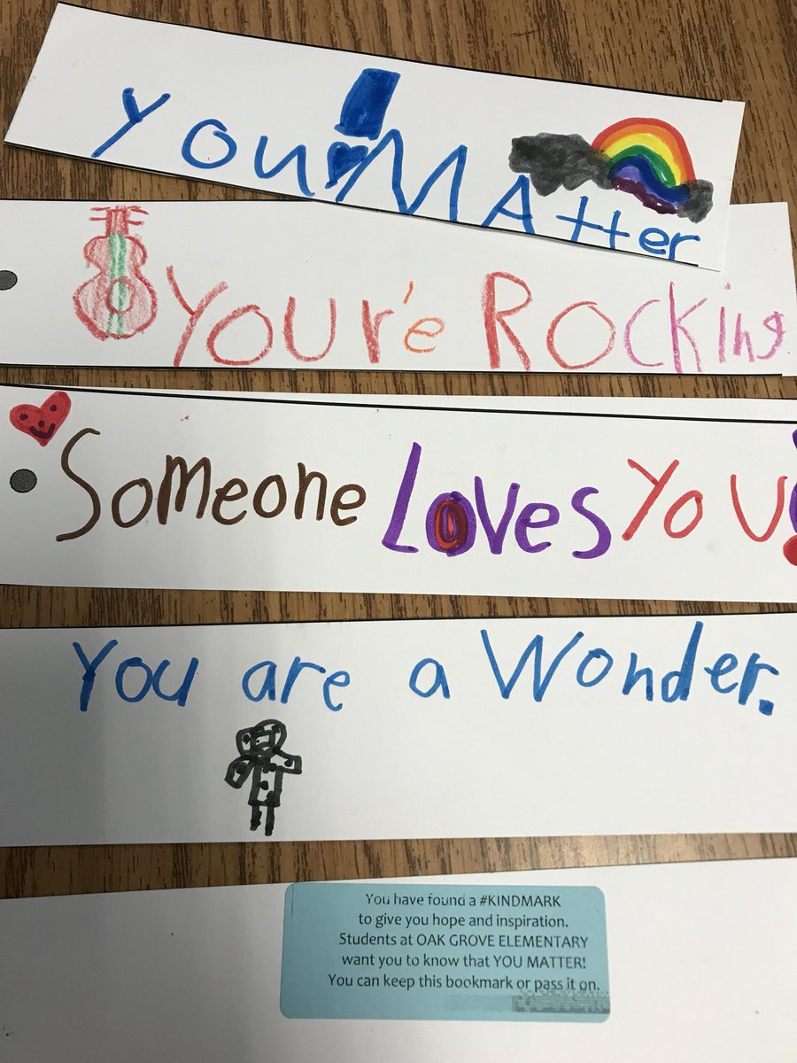 andersonschamps's tweet photo. #kindmarks are almost ready to be hidden in our library books! #community @ClassroomChamps @meganebozek @catwittman5 @the_kind_club https://t.co/nmjWSmGxQP