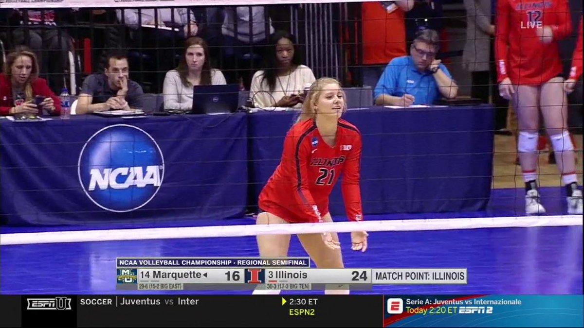 NCAA Volleyball on Twitter "With the sweep, IlliniVBall advances to