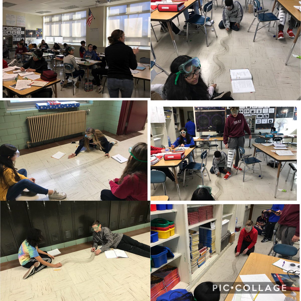dolanraiders's tweet image. Mrs. Murphy’s 8th grade science students modeled the frequency and amplitude of transverse ways with Slinkys today! #spsmind
#spspride #spschallenge