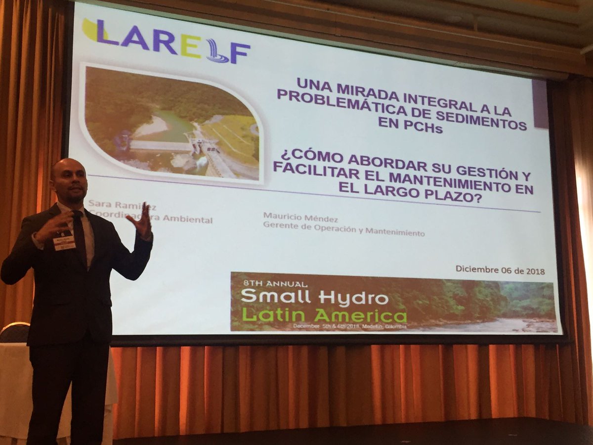 ArenaIntEnergy's tweet image. A comprehensive look at the problem of sediments in Small Hydro plants, how to address their management and facilitate long-term maintenance! Mauricio Mendez, Operations and Maintain Manager, LAREIF &amp;amp; Sara Ramirez, Environmental Coordinator, LAREIF #SmallHydro 2018