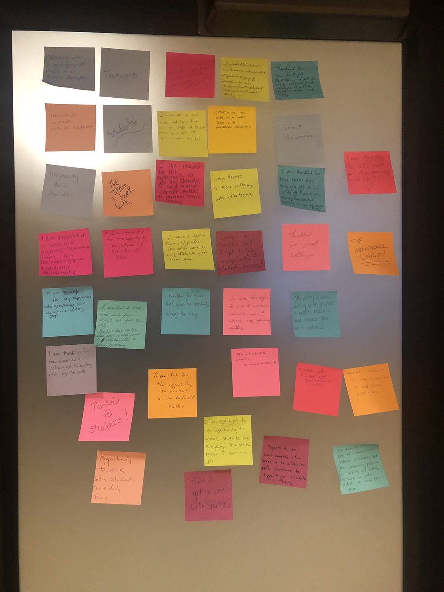 WVUStudentLife's tweet photo. This is what the @WVUStudentLife staff is thankful for! We have a lot, but our most important is YOU, our students! #StudentLifeConference https://t.co/TlnV8CYUAz