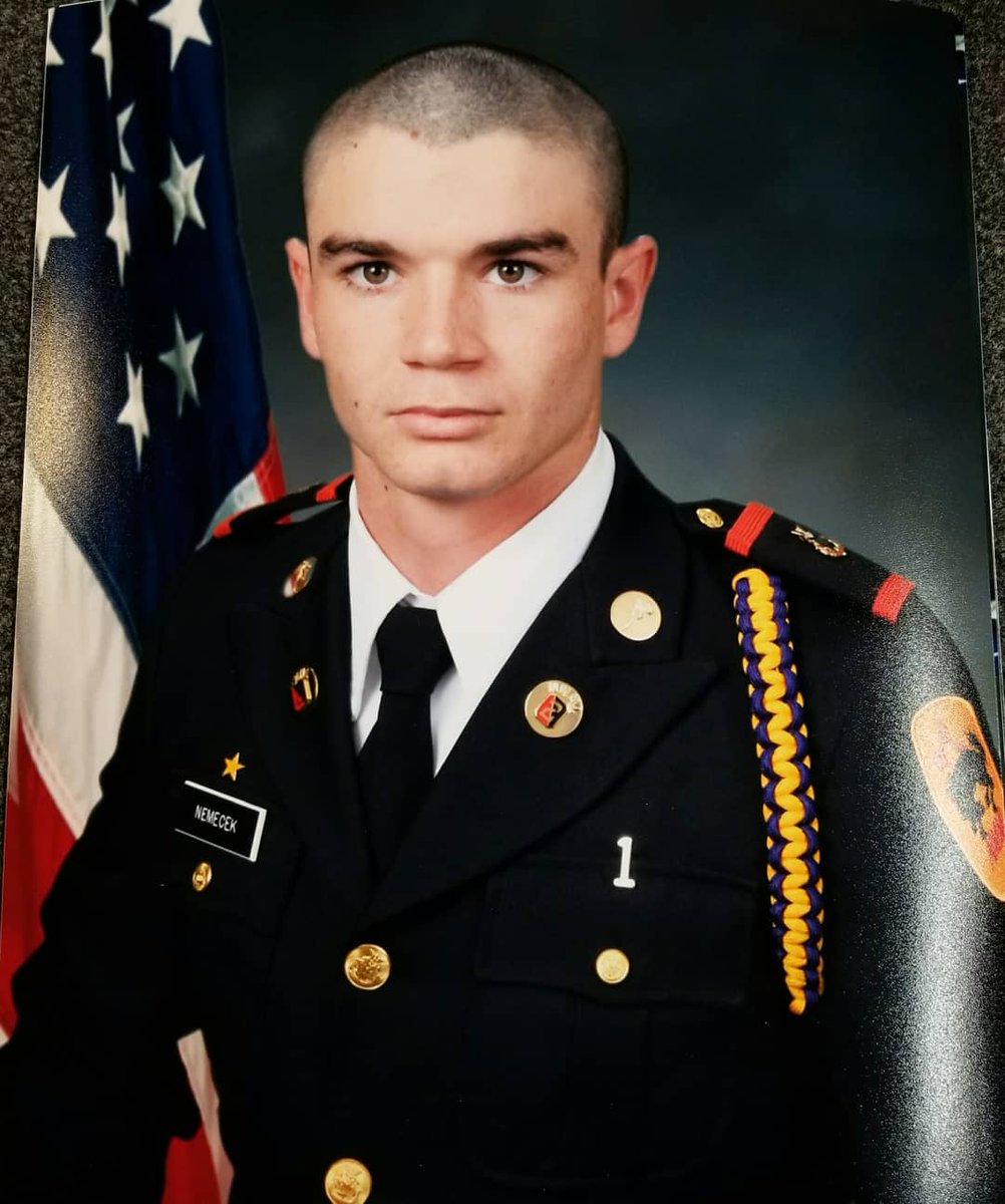 DianeNemecek's tweet photo. Introducing Officer Nemecek! @JohnnieNemecek earned the role of Guidon within a few weeks of starting school, became a squad leader last month and was named Executive Officer yesterday. Love that he never fails to be a great leader by example. Oh, his future is bright!! ❤🇺🇸💙 https://t.co/c4F1fo2tHf