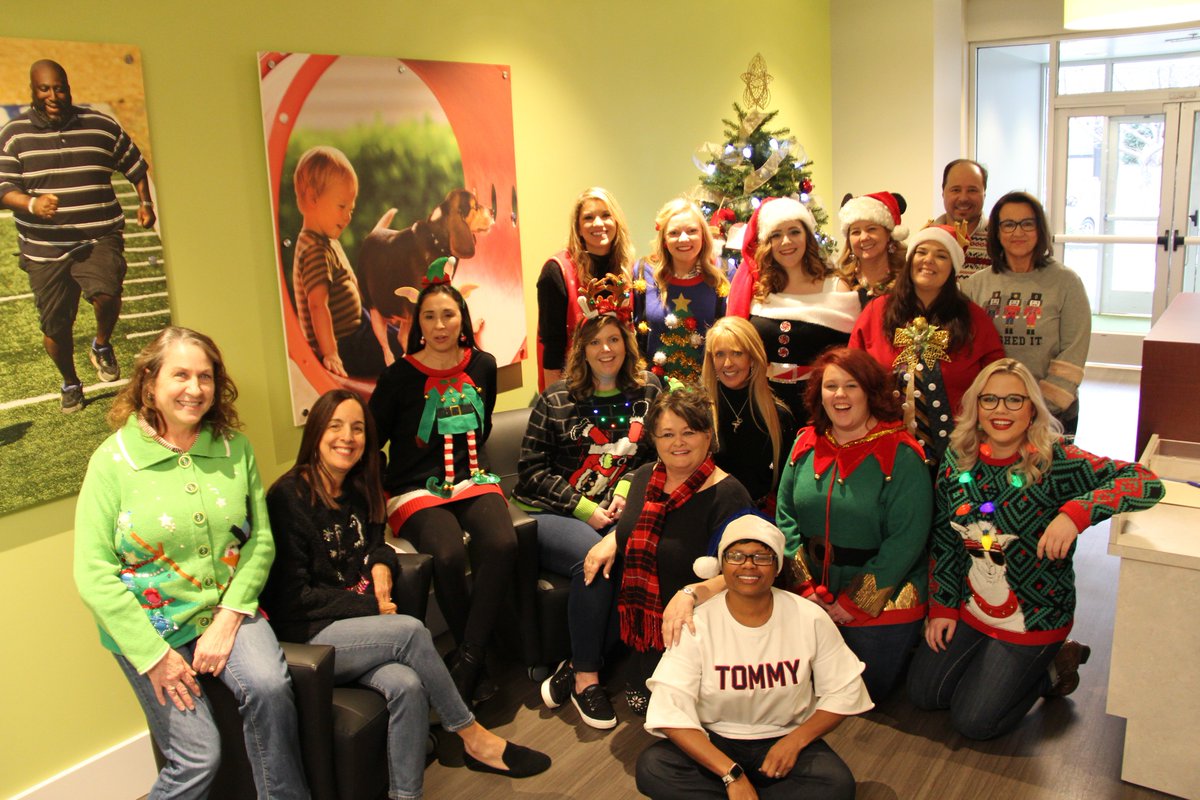 PlayCoreNews's tweet photo. It's the holiday season so that means PlayCore employees bring out their Tacky Sweaters to celebrate! Show us your Christmas sweaters and tag us! #HappyHolidays #PlayCoreFamily https://t.co/Q4FSU1yQX5