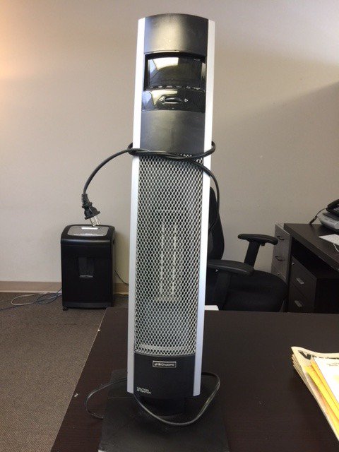 vueweekly's tweet photo. Winding down the @vueweekly office :( Selling this Bionaire Ceramic Tower Heater with LCD Control for $25 ea. firm (retail: about $85). Perfect for cold #yeg days like today. Two available. Buy both if you like twins. Call 780 426 1996. #yegarts https://t.co/LzgOqzyZ0J
