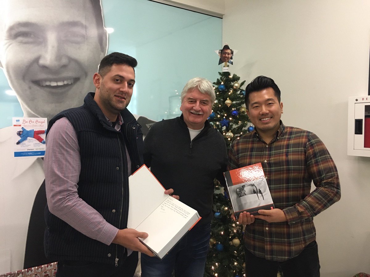 PaladinSecurity's tweet photo. Some Christmas cheer in the office this morning, as Santa's helper, @PaladinDonMac gifts authored Hospital &amp; Healthcare Security 6e textbook to @PaladinRobin &amp; Giulio! https://t.co/0rY9nrqPwn