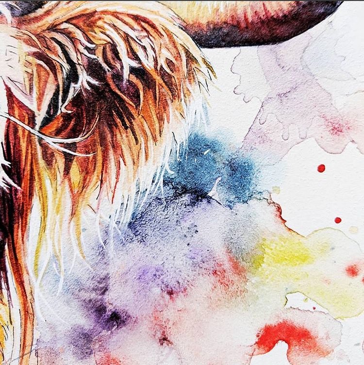 Repost from @Ampersand_Art  Artwork by @Ruthealesart on Instagram
This piece is made using watercolour paints &amp; #aquabord 
I just adore the colour and the perfectly placed highlights! 

#watercolourpainting #watercolourart #watercolourartist #ampersandart