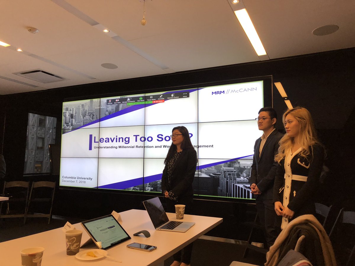 dayhyi's tweet photo. Another superb presentation by @CU_SPS_ApAn students to @McCann_WW on why millennials are changing jobs so quickly. Led by @laurendharrison https://t.co/NjuFt8ogv9