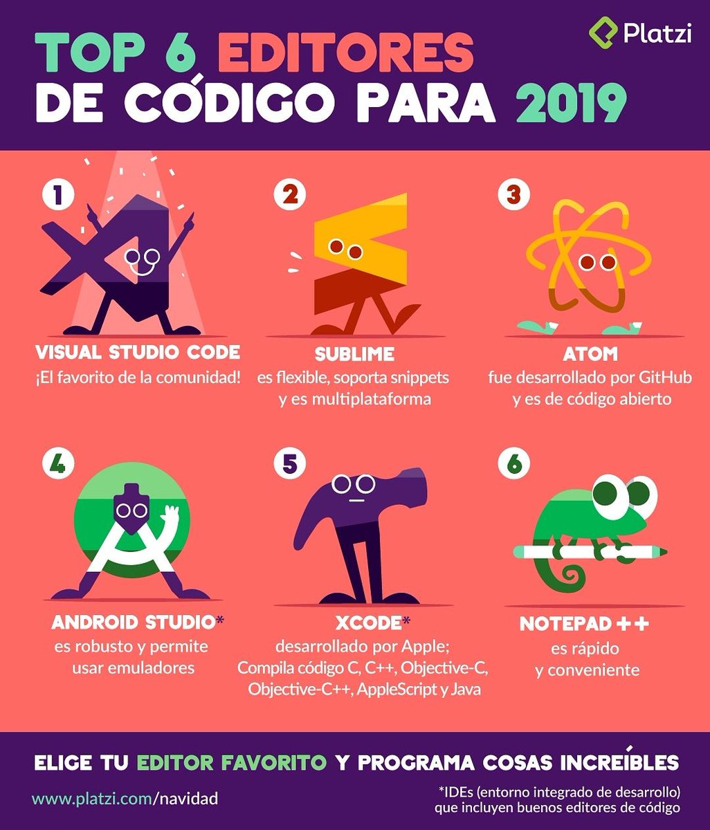 💻 La comunidad ha hablado: estos son los editores de código top para 2019 💪

¿Cuál es el tuyo?