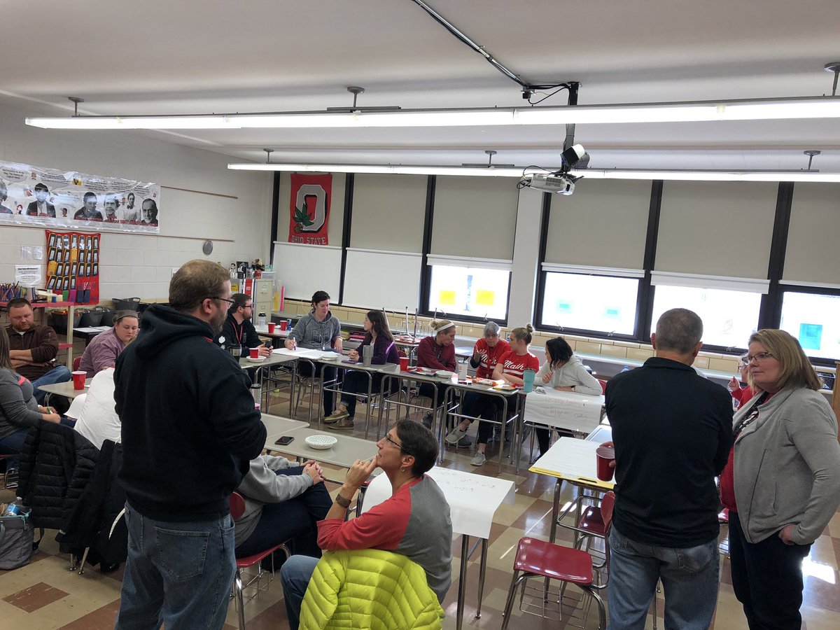 Troy_HS's tweet image. Math teachers from grades 6-12 were engaged in curriculum discussions this afternoon. It was mathtastic! #teammath