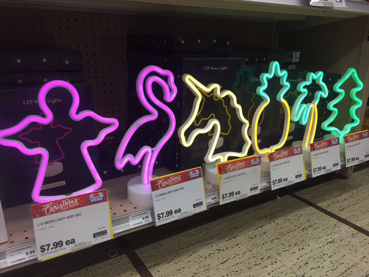 Battery operated neon lights brighten up this holiday! <a href="/LD_Metrotown/">LondonDrugsKingsway</a>