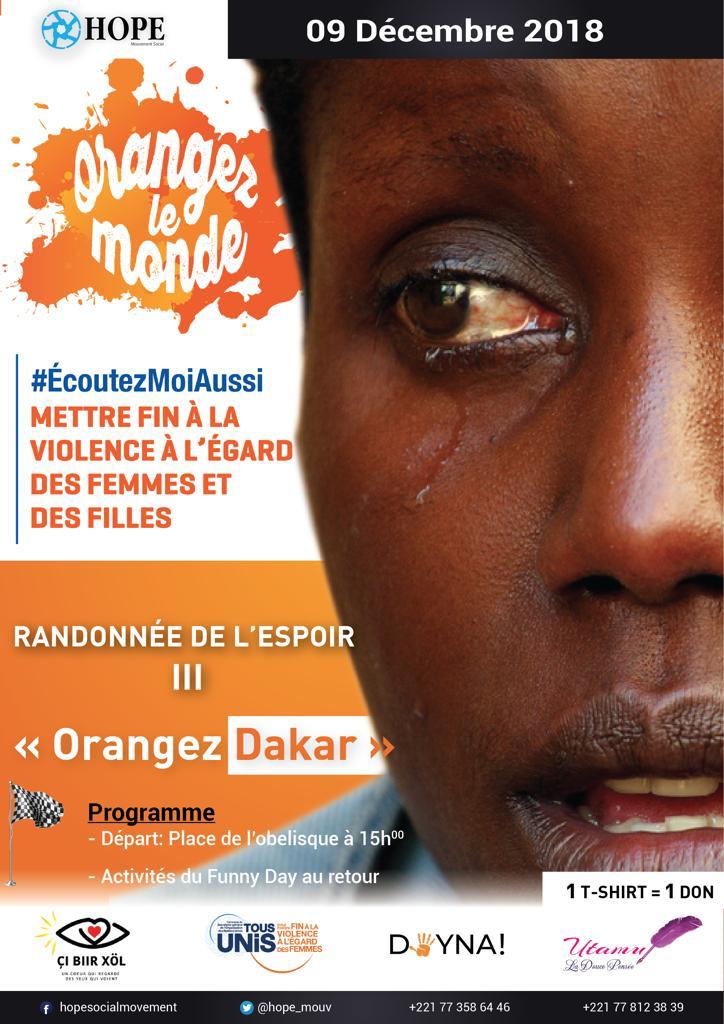 Mettre fin a la violence a l'égard des femmes et des filles.
Une cause noble brisez le silence et osez vous affirmer....Rendez-vous a la place de l'obélisque
ORANGER LE MONDE
#YWA/SN
<a href="/ONUFemmes/">ONU Femmes</a>
<a href="/DiemeDieyna/">Diéyna Diémé</a> 
<a href="/dimrose2/">🇸🇳Rose Diémé 💪</a> 
<a href="/unicefsenegal/">UNICEF Sénégal</a>