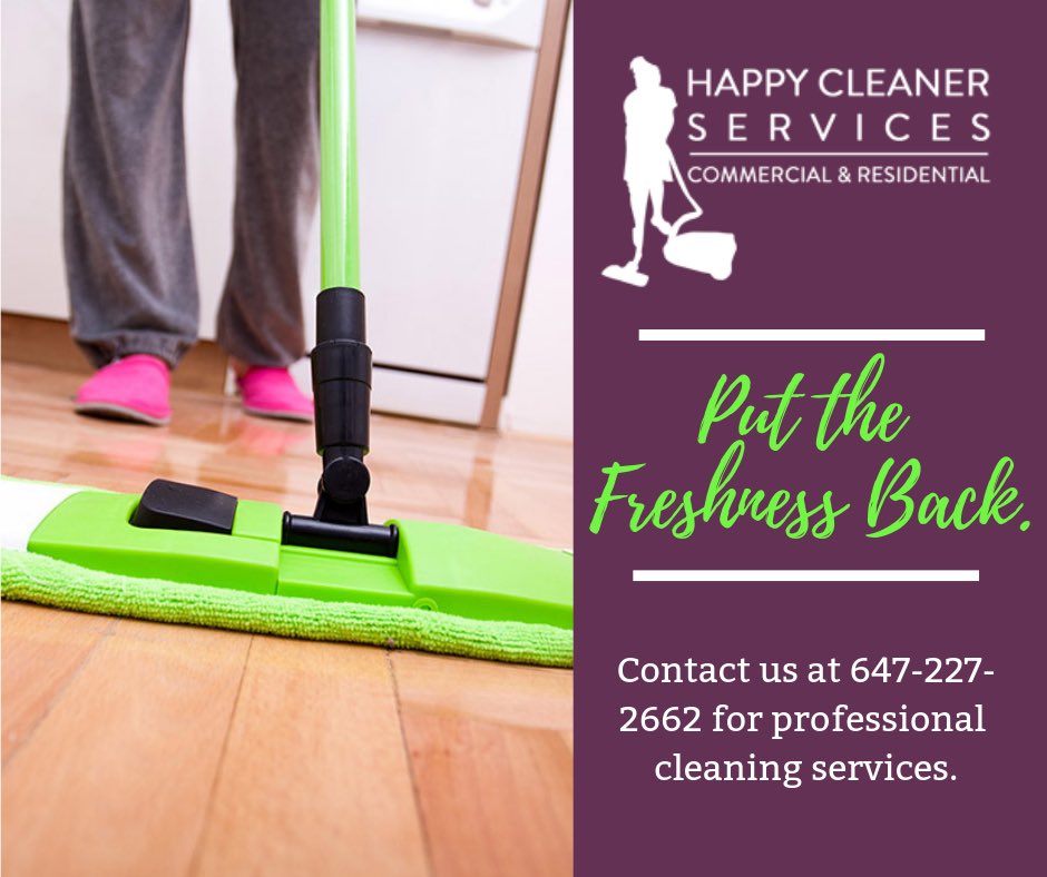 HappyCleanerTO's tweet photo. Put the Freshness back! Happy Cleaner Cleaning Service delivers excellent office and residential cleaning service. Contact us at 647-227-2662 for a 20% discount as a new customer! -
-
#cleaning #clean #cleaningservice #commercialcleaning #happycleaner #home #cleanhome #business https://t.co/rLn6GhU6Ua