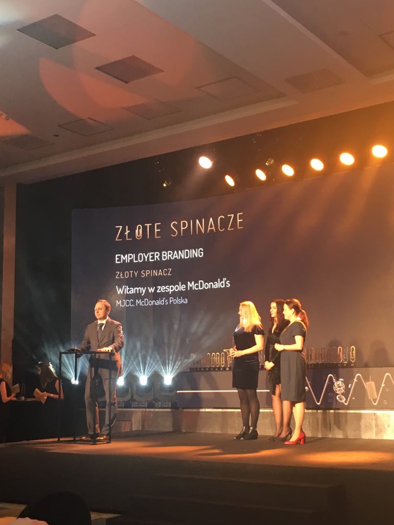 Witamy w zespole Złotych Spinaczy McDonald’s Polska wraz z MJCC w kategorii Employer Branding.
GRATULACJE!
#zlotespinacze #zlotespinacze2018