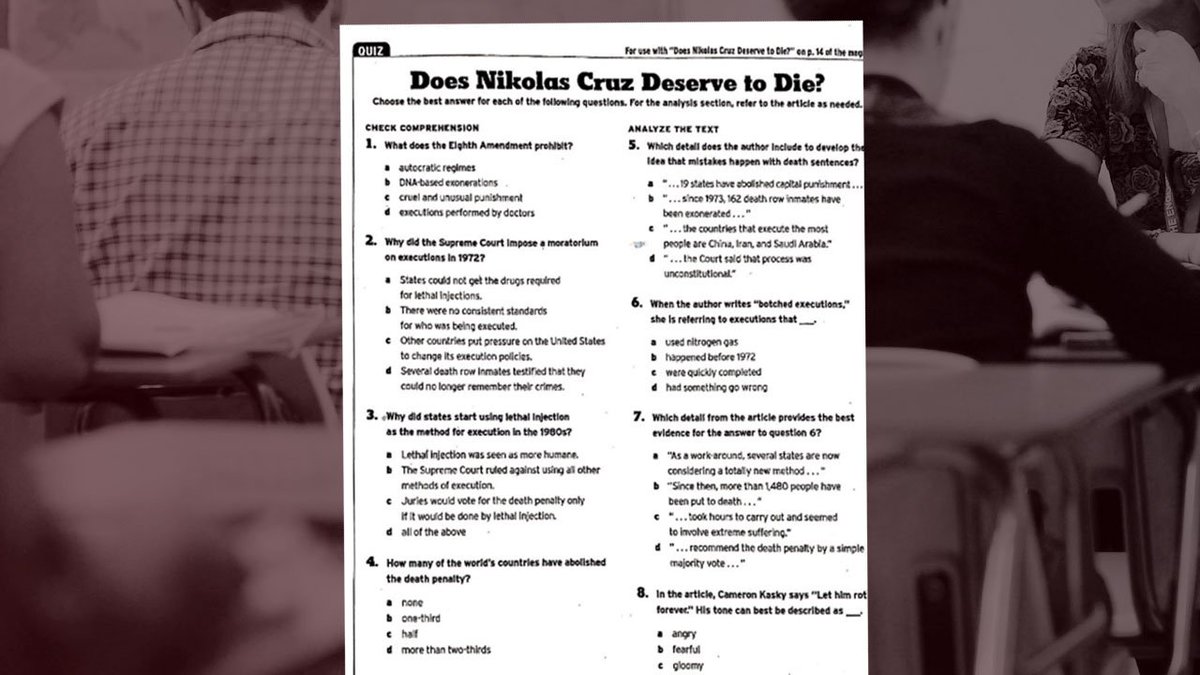 Teacher asks Broward students: 'Does Nikolas Cruz deserve to die?' Outrage follows bit.ly/2zP3mie?utm_so… https://t.co/g4zV32cRy1