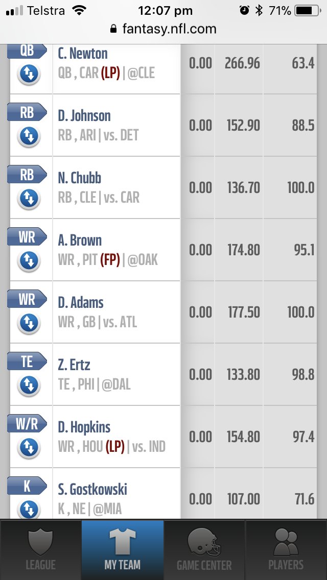 FantasyFlog's tweet photo. Any advice you could give on this lineup would be greatly appreciated @FFXpertAdvice @TheFFfellas @FantasyAdvice99 @ezfantasydraft @The_FF_Mentor @NFLfantasy @weeklyballblast @gmfb #fantasyfootball #FantasyFootballAdvice #FantasyFootballPlayoffs #fixmyteam https://t.co/KHIsR2zd1Q