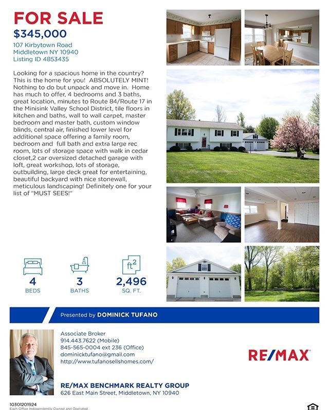 DominickTufano's tweet photo. FOR SALE!🔥🔥🔥property, Minisink Schools, pristine condition, ☎️ me today for a private tour 914.443.7622. #absolutelymint #raisedranch #remax #realestate #minisinkvalley #orangecounty #forsale #realtors #oversizedgarage #itsabeauty #hudsonvalley https://t.co/63tGqXoZtv https://t.co/ZtDNKS20vV