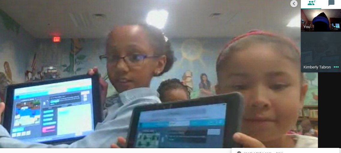 Durrahville's tweet photo. @ksuiteach @WLE_HCS  What an exciting day of remote support. I really enjoyed hanging out virtually with Ms. Tabron @SJacksonEDU2 and the students for Hour of Code Day.  #weareready #hourofcode2018
#gadayofcode
#BetterTogetherHenry https://t.co/30qq3twkyb