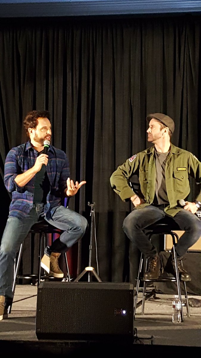 FangasmSPN's tweet photo. .@DavidHaydnJones : has there ever been a buddy comedy with one guy is a ghost? @adamfergus : I'd like to see our characters get on, bc we get on. Davey: we'll write the fanfic! #SPNJax https://t.co/7XGsplHwmo