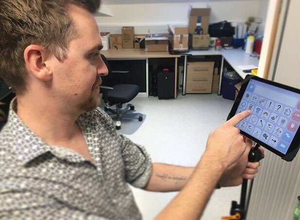 CUH_NHS's tweet photo. Meet Tom, healthcare scientist. Tom acts as the link between people and tech for individuals benefiting from electronic communication aids. As a member of the CASEE team, he covers 6 counties working with schools, care homes and remotely with patients... https://t.co/TCqL7LUmZB
